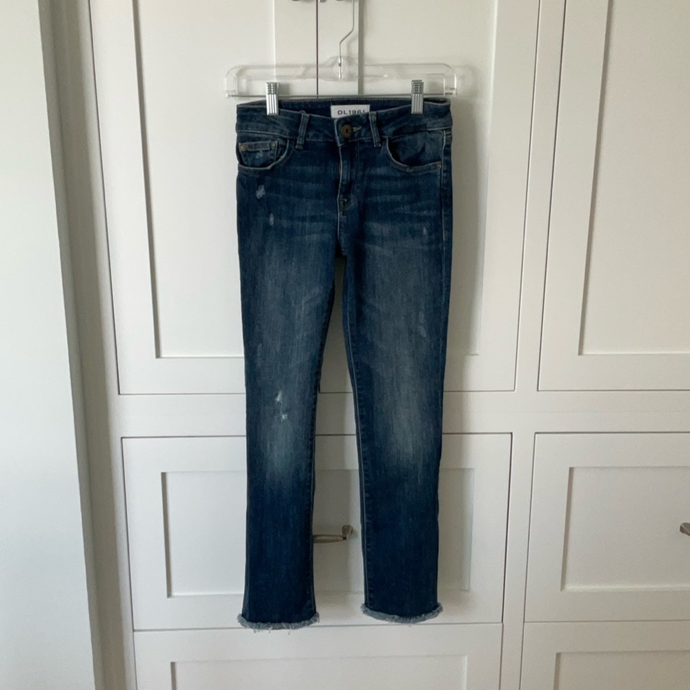 DL1961 “MARA” Blue Skinny Jeans with Natural Fading